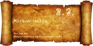 Mirkov Hella névjegykártya